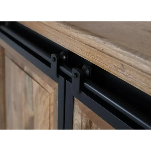 Aparador de Estilo Industrial de Madera de Mango con 6 Cajones y 2 Puertas Corredoras - Giner y Colomer (3)