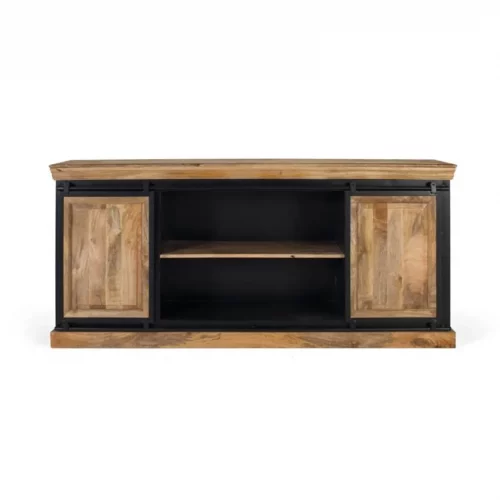 Aparador de Estilo Industrial de Madera de Mango con 6 Cajones y 2 Puertas Corredoras - Giner y Colomer (6)