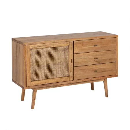 Aparador de Madera Mindi Miel 1 puerta 3 cajones - IXA (4)