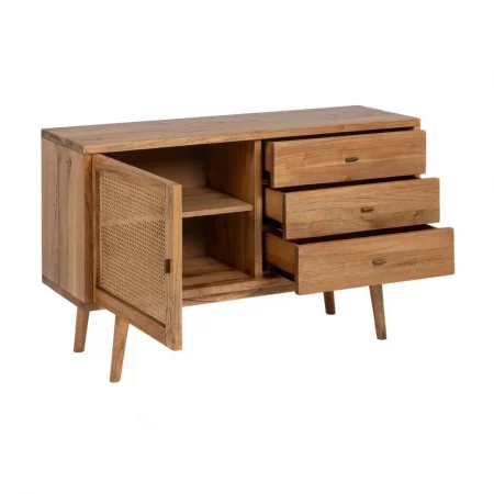 Aparador de Madera Mindi Miel 1 puerta 3 cajones - IXA (5)