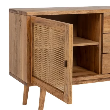 Aparador de Madera Mindi Miel 1 puerta 3 cajones - IXA (8)