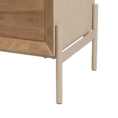 Aparador de Madera Paulonia y Metal Natural Blanco de 9 Cajones - IXIA (10)
