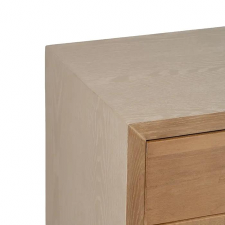 Aparador de Madera Paulonia y Metal Natural Blanco de 9 Cajones - IXIA (5)
