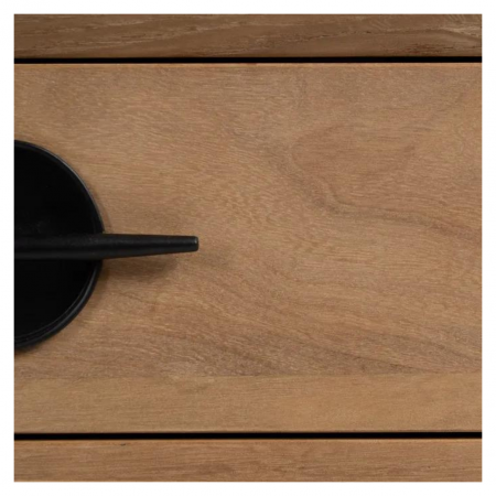 Aparador de Madera Paulonia y Metal Natural Blanco de 9 Cajones - IXIA (9)