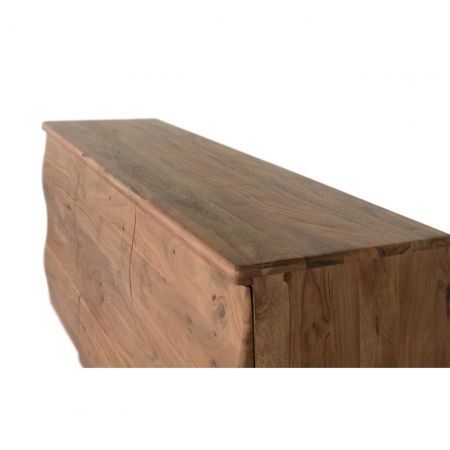 Aparador de Madera de Acacia Natural en Detalle Ondulado 3 Puertas - Giner y Colomer (3)