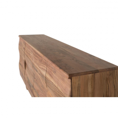 Aparador de Madera de Acacia Natural en Detalle Ondulado 4 Puertas - Giner y Colomer (3)