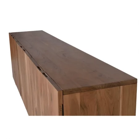 Aparador de Madera de Acacia Natural y Patas de Metal con Estantes Inferiores - Giner y Colomer (5)