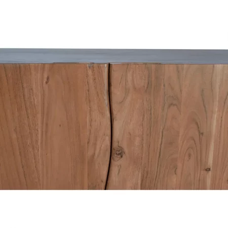 Aparador de Madera de Acacia Natural y Patas de Metal con Estantes Inferiores - Giner y Colomer (7)