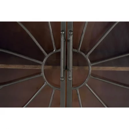 Aparador de Madera de Mango 3 Cajones + 2 Puertas Cristal con Detalles Metálicos - Giner y Colomer (5)