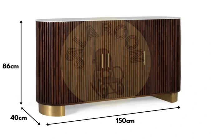 Aparador de Madera de Mango Blanco y Nogal 150x40x86 Cm - Giner y Colomer (2)