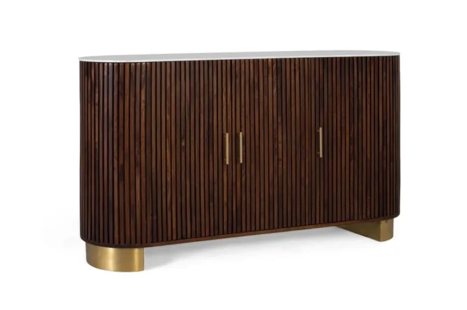 Aparador de Madera de Mango Blanco y Nogal 150x40x86 Cm - Giner y Colomer (4)