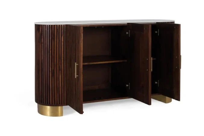 Aparador de Madera de Mango Blanco y Nogal 150x40x86 Cm - Giner y Colomer (6)