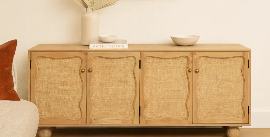 Aparador de Madera de Mango Natural 160x40x51 Cm - Giner y Colomer (2)