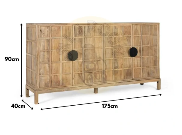 Aparador de Madera de Mango Natural 175x40x91 Cm - Giner y Colomer (1)