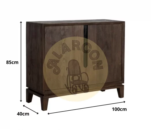 Aparador de Madera de Mango con 2 Puertas 47x63,5 cm y Patas de 12 cm – Diseño Moderno y Elegante - MOVIL (2)