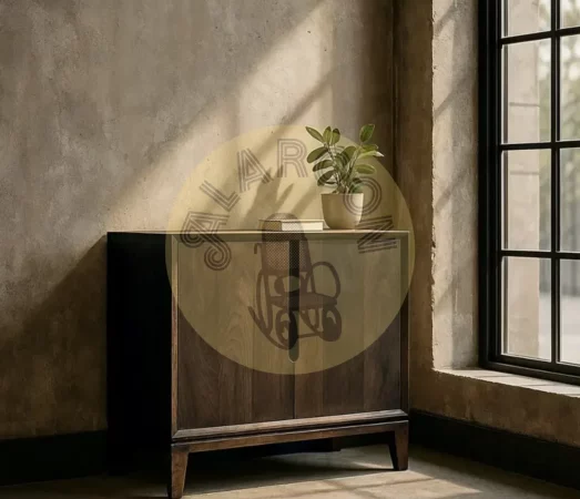 Aparador de Madera de Mango con 2 Puertas 47x63,5 cm y Patas de 12 cm – Diseño Moderno y Elegante - MOVIL (3)
