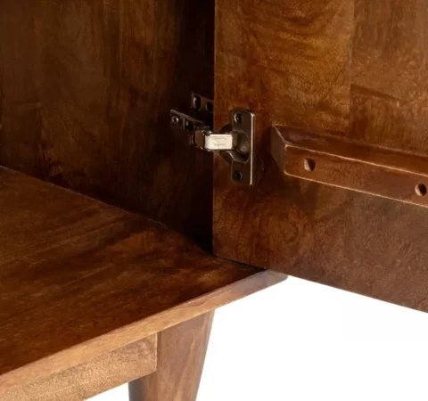 Aparador de Madera de Mango con Puertas 43x61,5cm y Patas Altas 16cm – Diseño Retro Elegante - MOVIL (6)