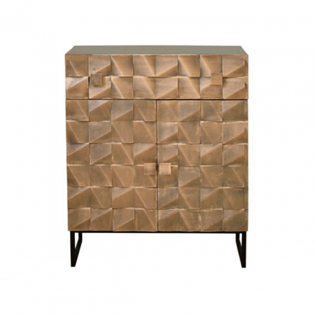 Aparador de Madera de Mango de 2 Puertas 1 Cajón Revestido de Lamina de Cobre - Giner y Colomer (3)