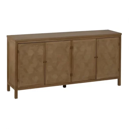 Aparador de Madera de Paulonia Natrual 4 Puertas - IXIA (2)