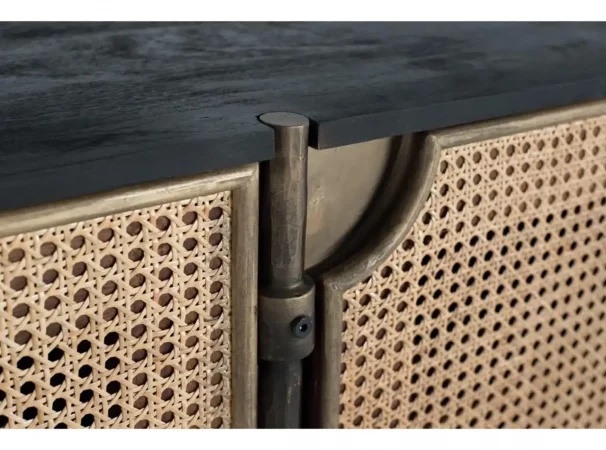 Aparador de Ratán Natural y Madera Oscura 185 cm-MOVIL (2)