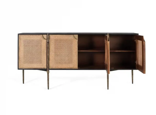 Aparador de Ratán Natural y Madera Oscura 185 cm-MOVIL (6)