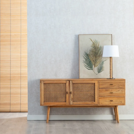 Aparador de madera de mindi 2 puertas 3 cajones - Ixia (2)