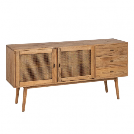 Aparador de madera de mindi 2 puertas 3 cajones - Ixia (3)