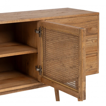 Aparador de madera de mindi 2 puertas 3 cajones - Ixia (6)