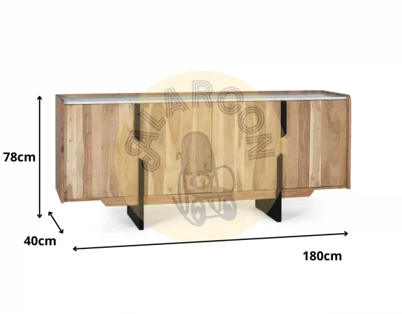 Aparador de madera maciza de acacia - 180 cm-MOVIL (2)