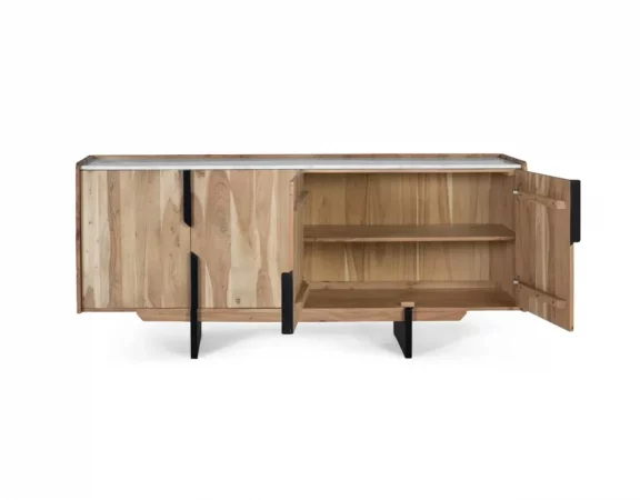 Aparador de madera maciza de acacia - 180 cm-MOVIL (4)