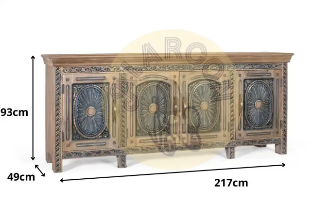 Aparador de madera maciza de teca 217 cm-MOVIL (7)