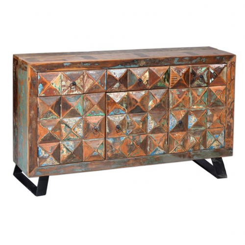 Aparador en Madera Reciclada con Puertas en Diamante - Giner y Colomer - 2