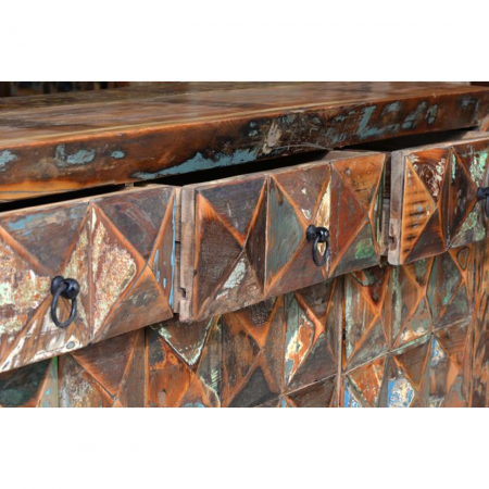 Aparador en Madera Reciclada con Puertas en Diamante - Giner y Colomer - 5