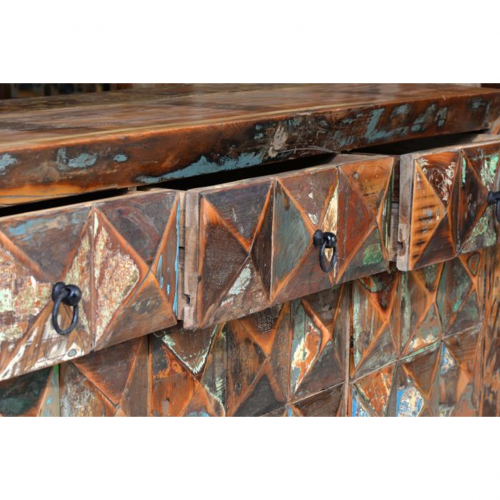 Aparador en Madera Reciclada con Puertas en Diamante - Giner y Colomer - 5