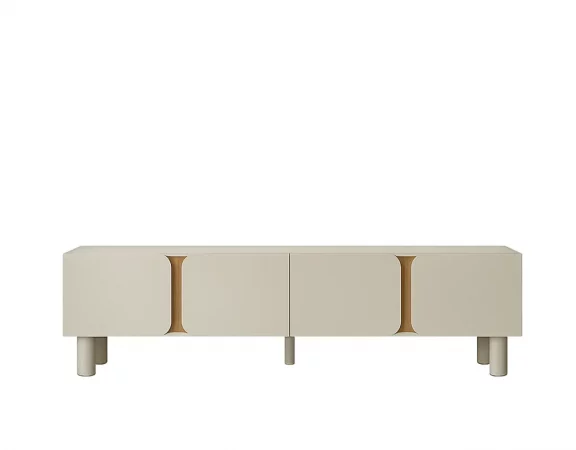 Aparador moderno de DM con patas de madera de roble – 4 puertas 43x33,5 cm-IXIA (1)