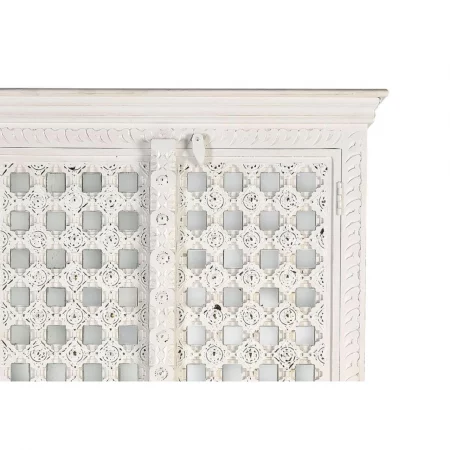 Armario 2 Puertas Madera Mango Decapado Blanco Detalles Cristal - Giner y Colomer (6)
