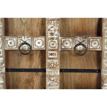 Armario 2 Puertas Madera Mango Maciza Detalles Metal Tallado a Mano 104 x 50 x 184 - Giner y Colomer-4