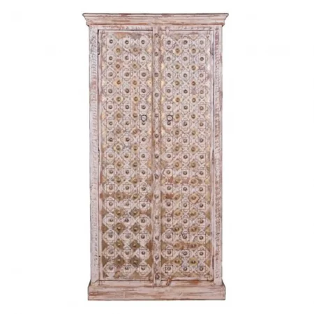 Armario 2 Puertas Madera Mango Macizo Detalles Bronce 90x40x180 - Giner y Colomer (3)