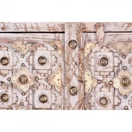 Armario 2 Puertas Madera Mango Macizo Detalles Bronce 90x40x180 - Giner y Colomer (5)