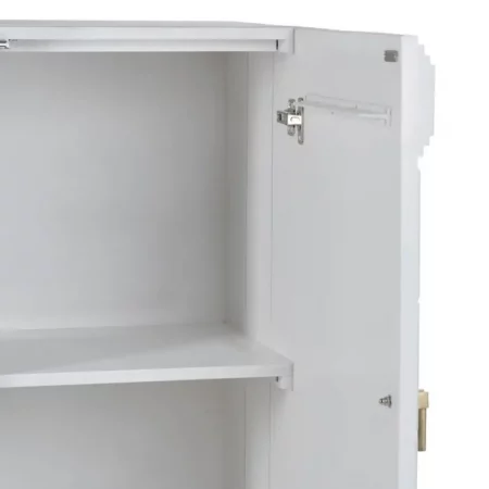 Armario Blanco-Oro Madera Metal Salón 92x43x116 Cm - IXIA (2)