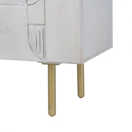 Armario Blanco-Oro Madera Metal Salón 92x43x116 Cm - IXIA (6)