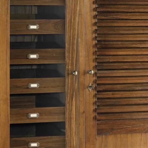 Armario Doble Mod. Marco Polo 2 Puertas + 3 Cajones Madera Mindi Colección Star 108x50x200 Cm - Moycor (4)