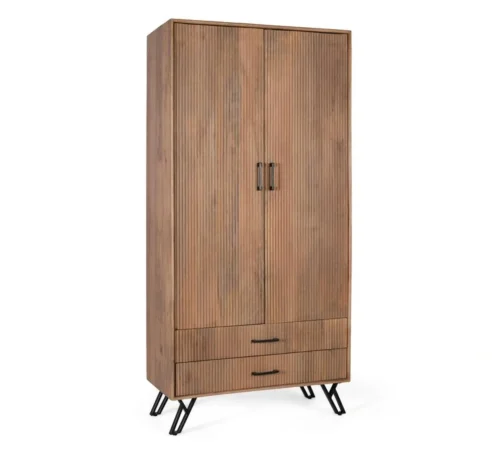 Armario Madera Maciza de Mango 90x45x187 Cm - Giner y Colomer (3)