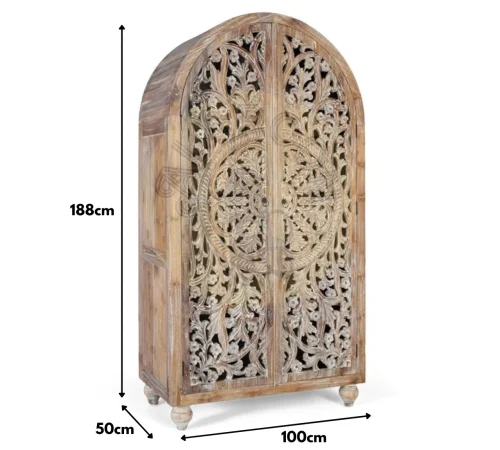 Armario Madera Maciza de Teka 100x50x188 Cm - Giner y Colomer (1)