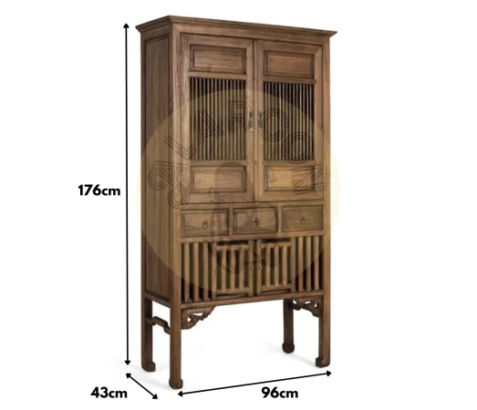 Armario Madera Maciza de Teka 96x43x176 Cm - Giner y Colomer (5)