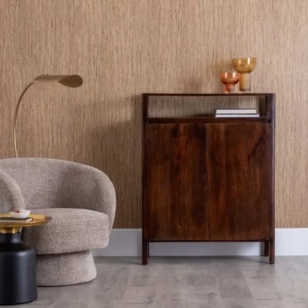 Armario Marrrón de Madera de Mango 2 Puertas 1 Hueco - Ixia (2)