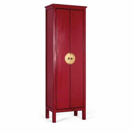 Armario Rojo Madera de Mango con 2 Puertas - Giner y Colomer -1