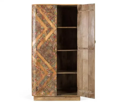 Armario artesanal de madera de mango con incrustaciones y espejos -170x90x48cm-MOVIL (3)