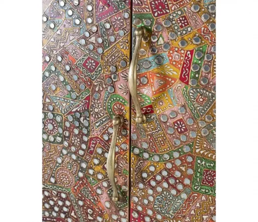 Armario artesanal de madera de mango con incrustaciones y espejos -170x90x48cm-MOVIL (4)