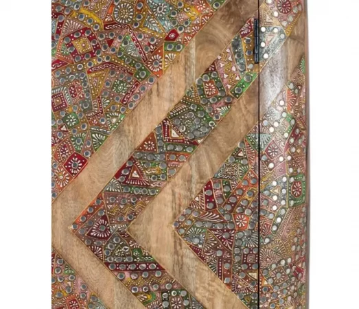 Armario artesanal de madera de mango con incrustaciones y espejos -170x90x48cm-MOVIL (6)